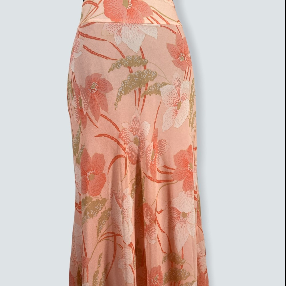 Pendleton silk skirt floral pink long size 10